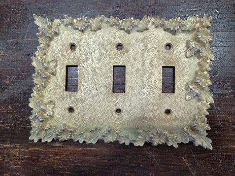 Vintage Brass Floral 3 Switch plate 1
