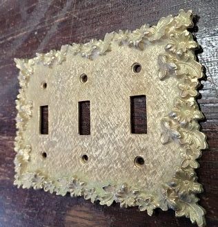 Vintage Brass Floral 3 Switch plate 2