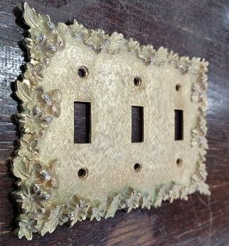 Vintage Brass Floral 3 Switch plate 3