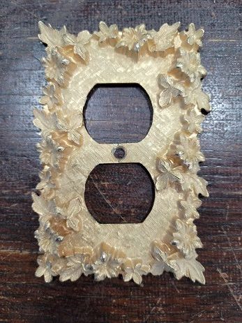 Vintage Brass floral Outlet cover 1
