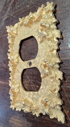 Vintage Brass floral Outlet cover 3