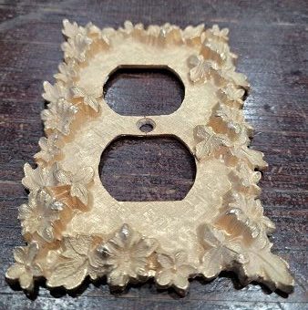 Vintage Brass floral Outlet cover 5