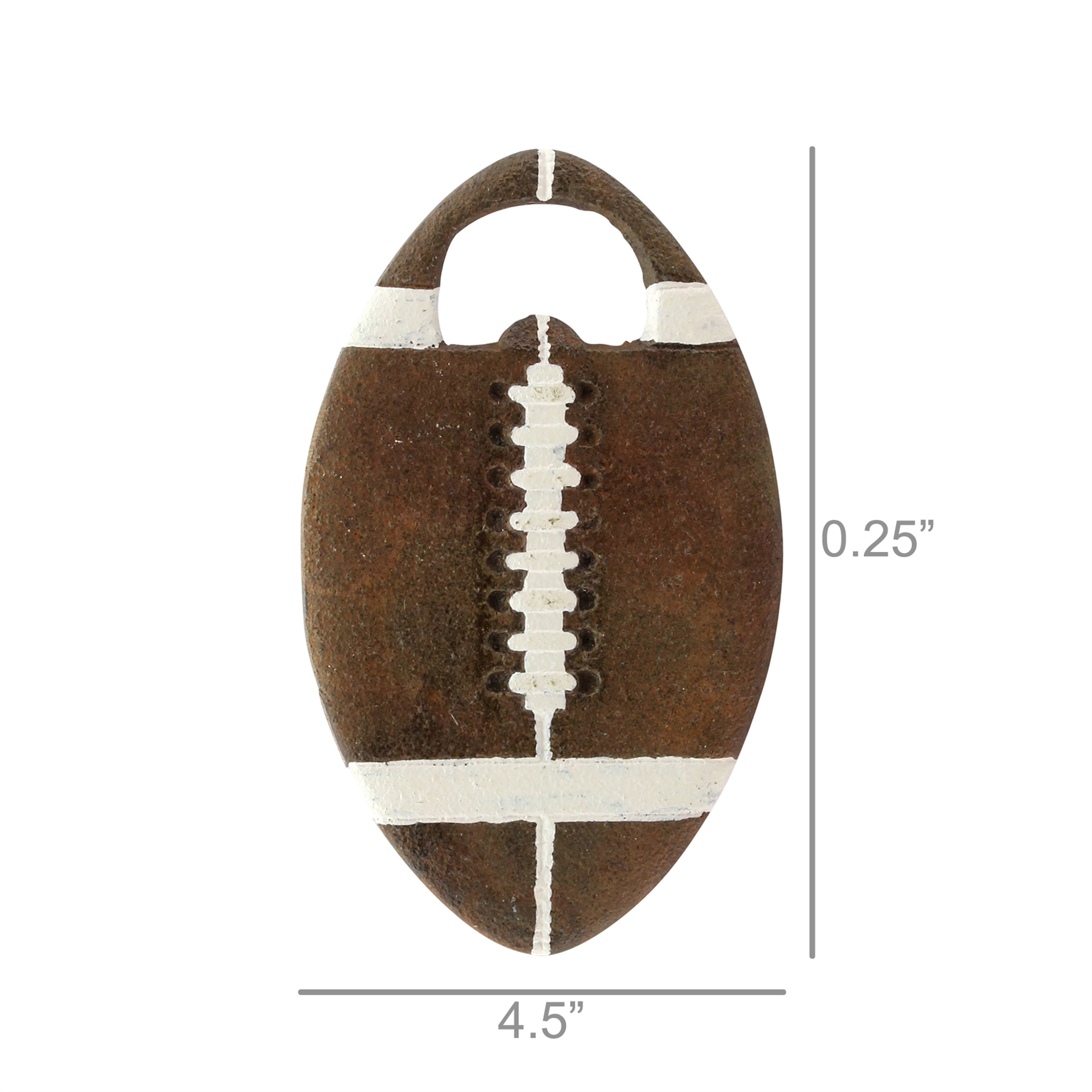 Football Bottle Opener with dimensions