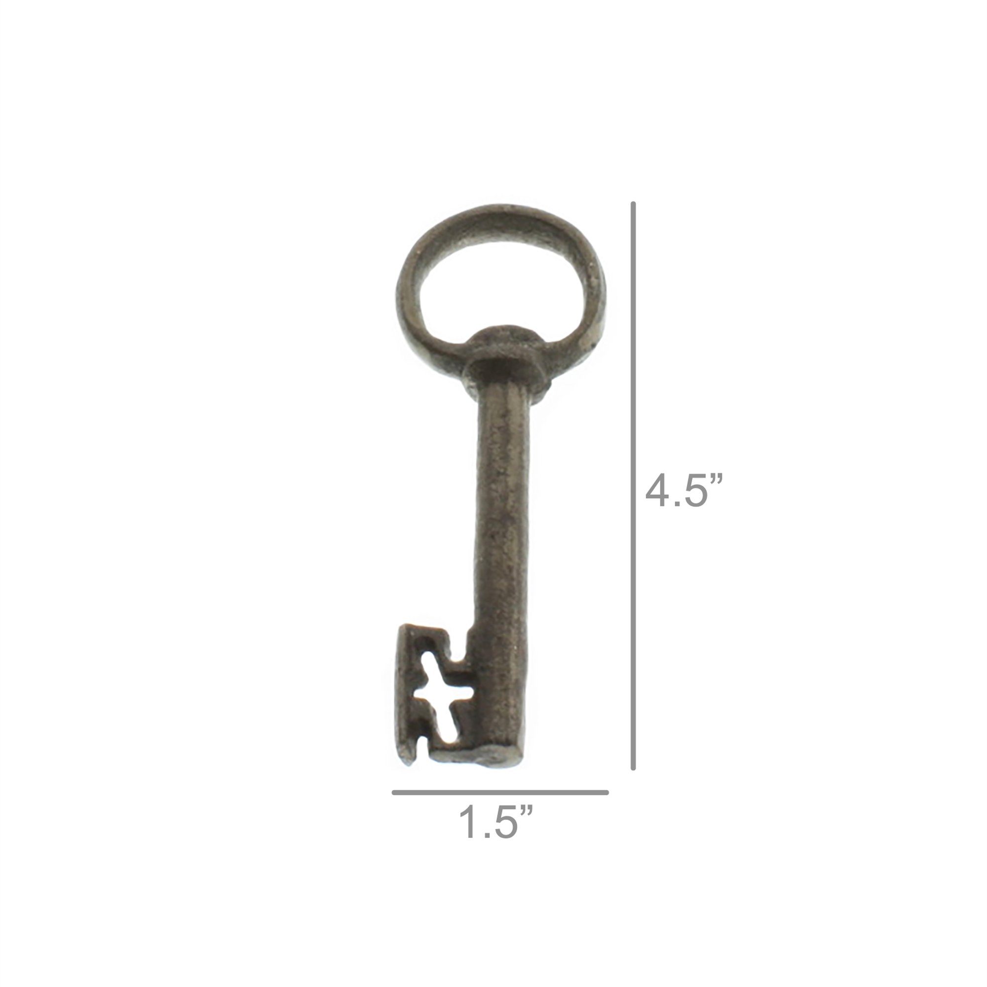 Skelton Key Bottle Opener with dimensions